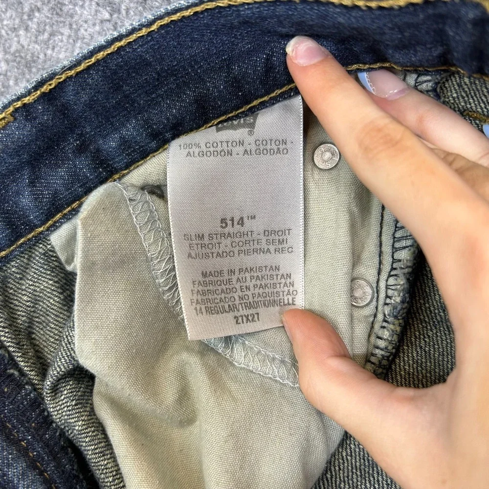 Levi's 514 Slim Straight Jeans Women's 14 Blue Denim Pockets‎ Classic - 29X28